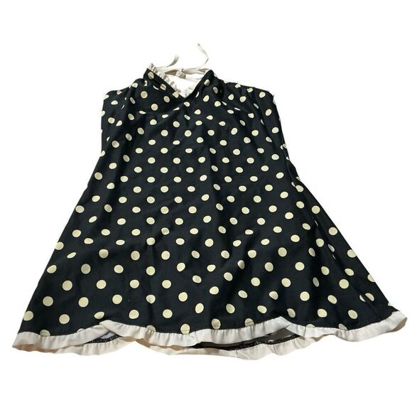 Bettie Page Plus Size Skirted Black & White Polka Dot Bathing Suit 16W - Picture 2 of 9